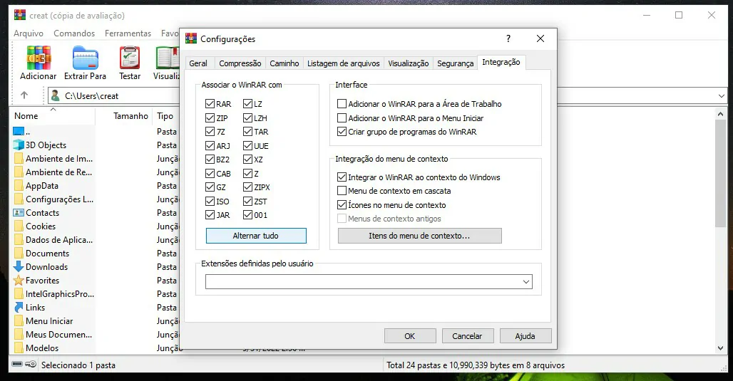 Selecione Alternar tudo - Como extrair arquivos ISO usando o Winrar
