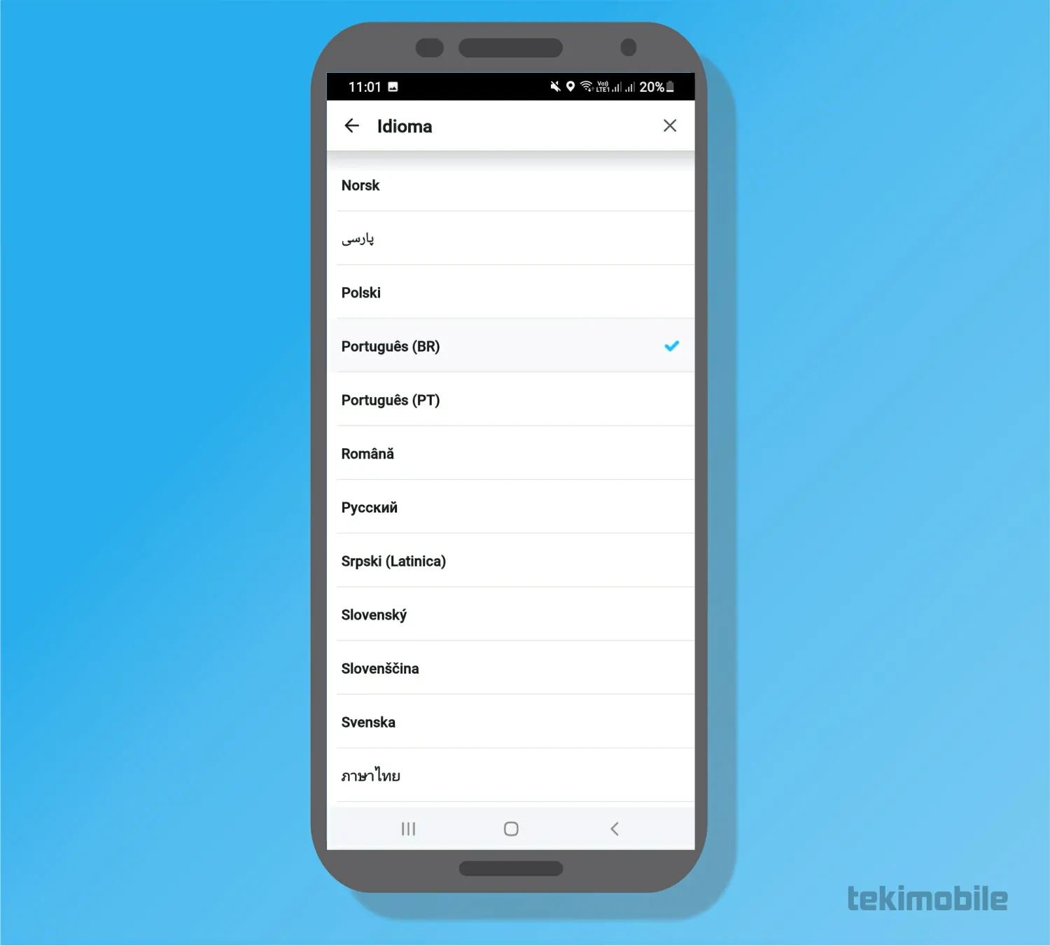 Selecione o idioma - Como mudar o Waze para português