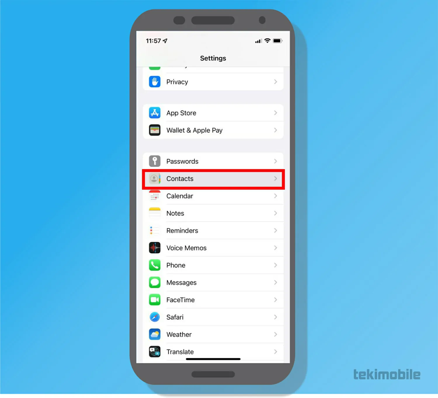 Toque em contatos - Como atualizar a lista de contatos do WhatsApp [iPhone e Android]