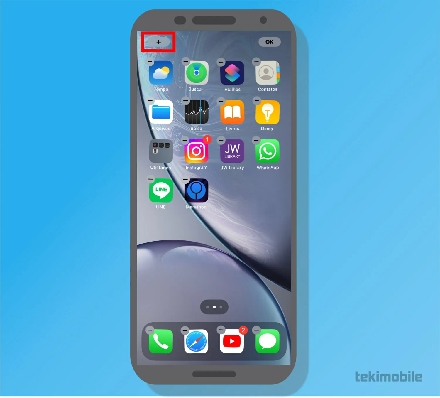 Toque em mais - Como configurar porcentagem de bateria no iPhone
