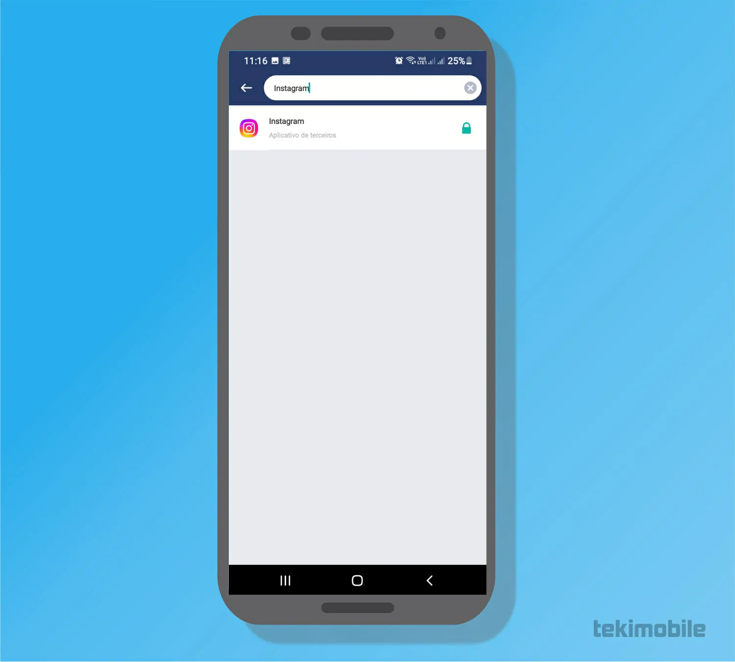 Toque no cadeado - Como colocar senha no Instagram