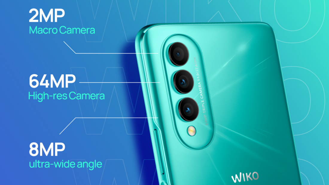 O conjunto triplo de câmeras do WIKO T50