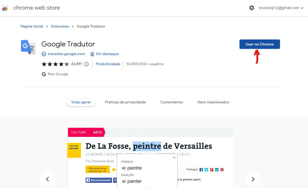 clique em usar no chrome - Como instalar extensões no Edge [mesmas do Chrome]