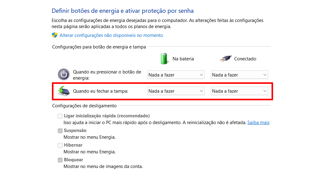 Aprenda como fechar tampa do notebook sem desligar