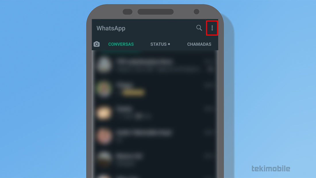 O menu está facilmente localizado no aplicativo