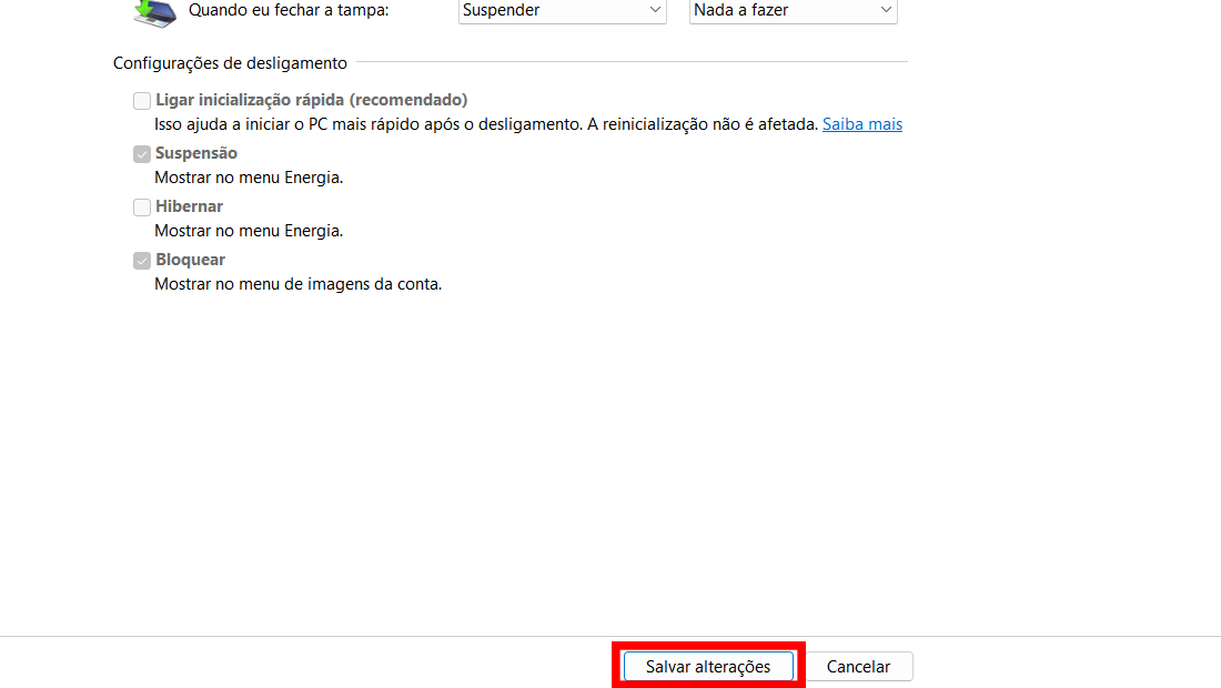 Depois disso a configuração será aplicada