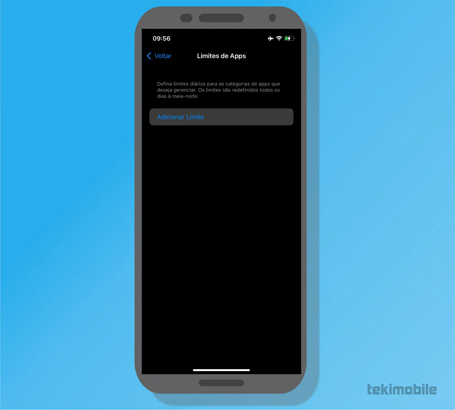 Adicionar Limite - Restrições do iPhone como configurar o controle de pais