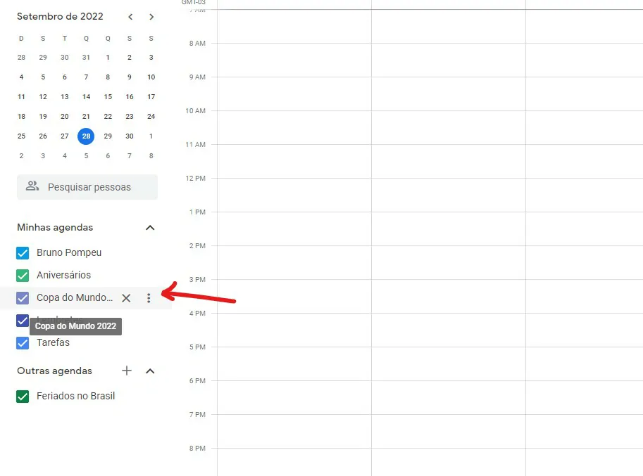 Agenda criada - Como agendar jogos da Copa do Mundo no Google Agenda e Calendário do iOS
