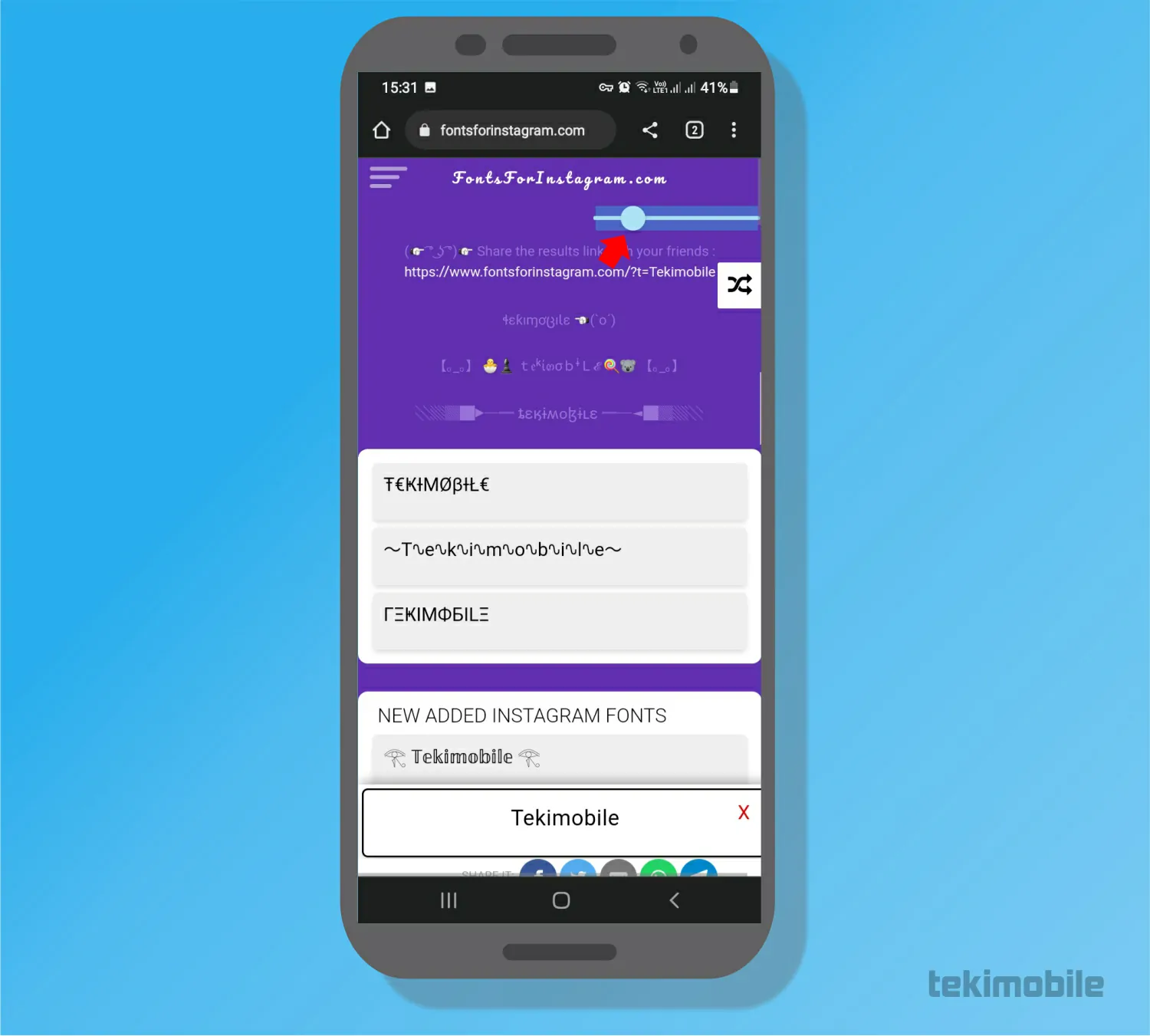 Ajuste o tamanho do texto - Como colocar letras diferentes no Instagram e WhatsApp