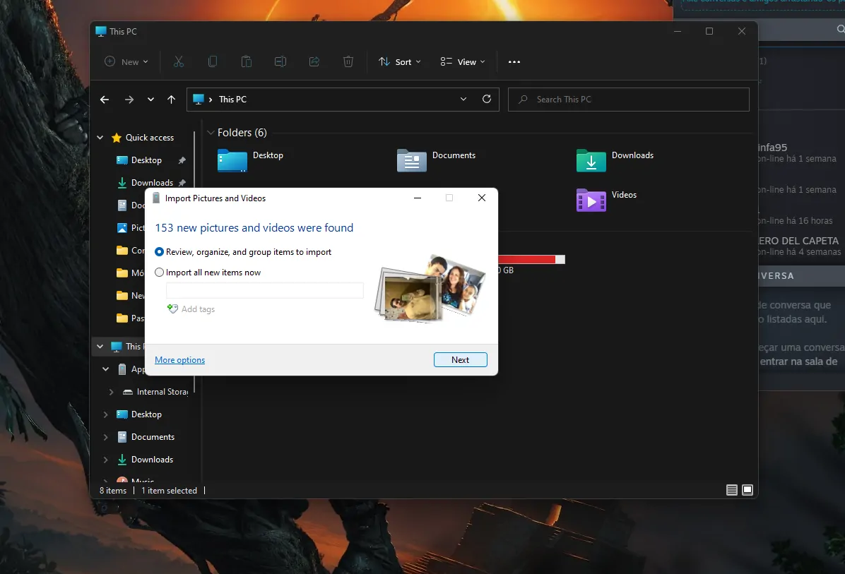 Clique em Next - Como copiar fotos do iPhone para o PC Windows