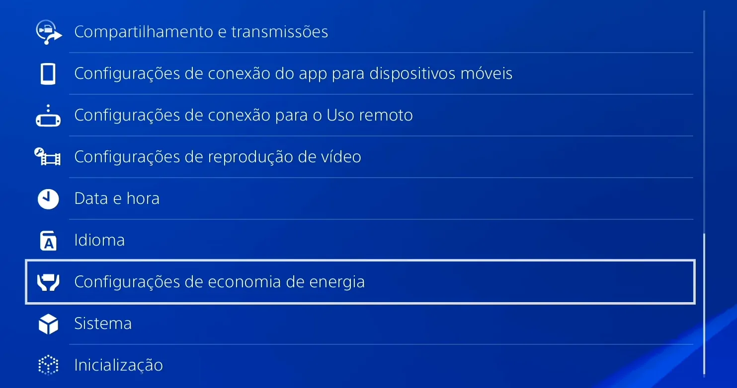 Economia de energia - Como atualizar jogos no PS4 e PS5