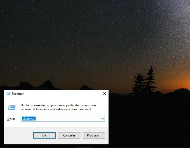 Entre com o comando no executar - 6 maneiras de como liberar espaço no PC
