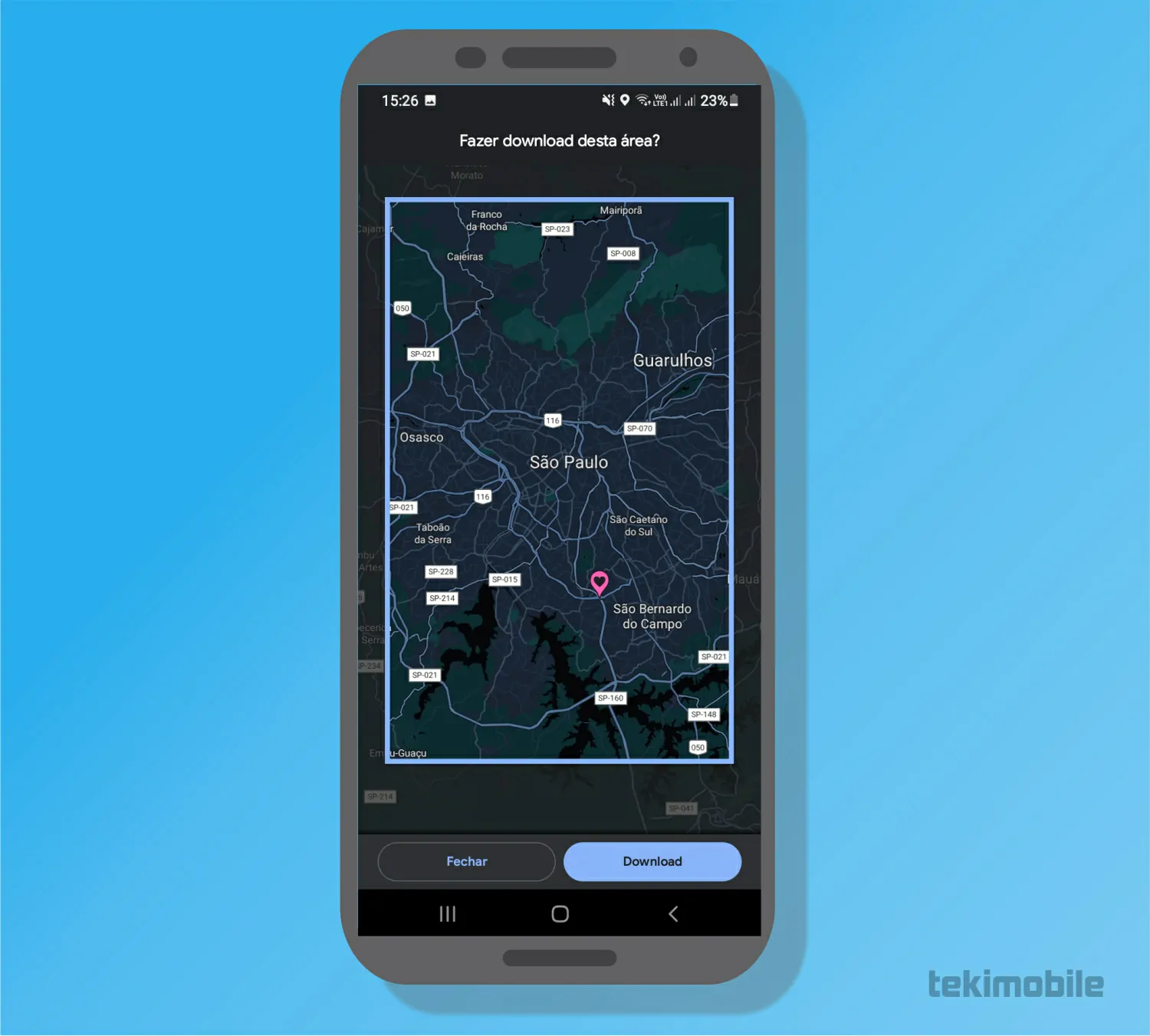 Selecione a area do mapa - Google Maps Como baixar Mapas offline