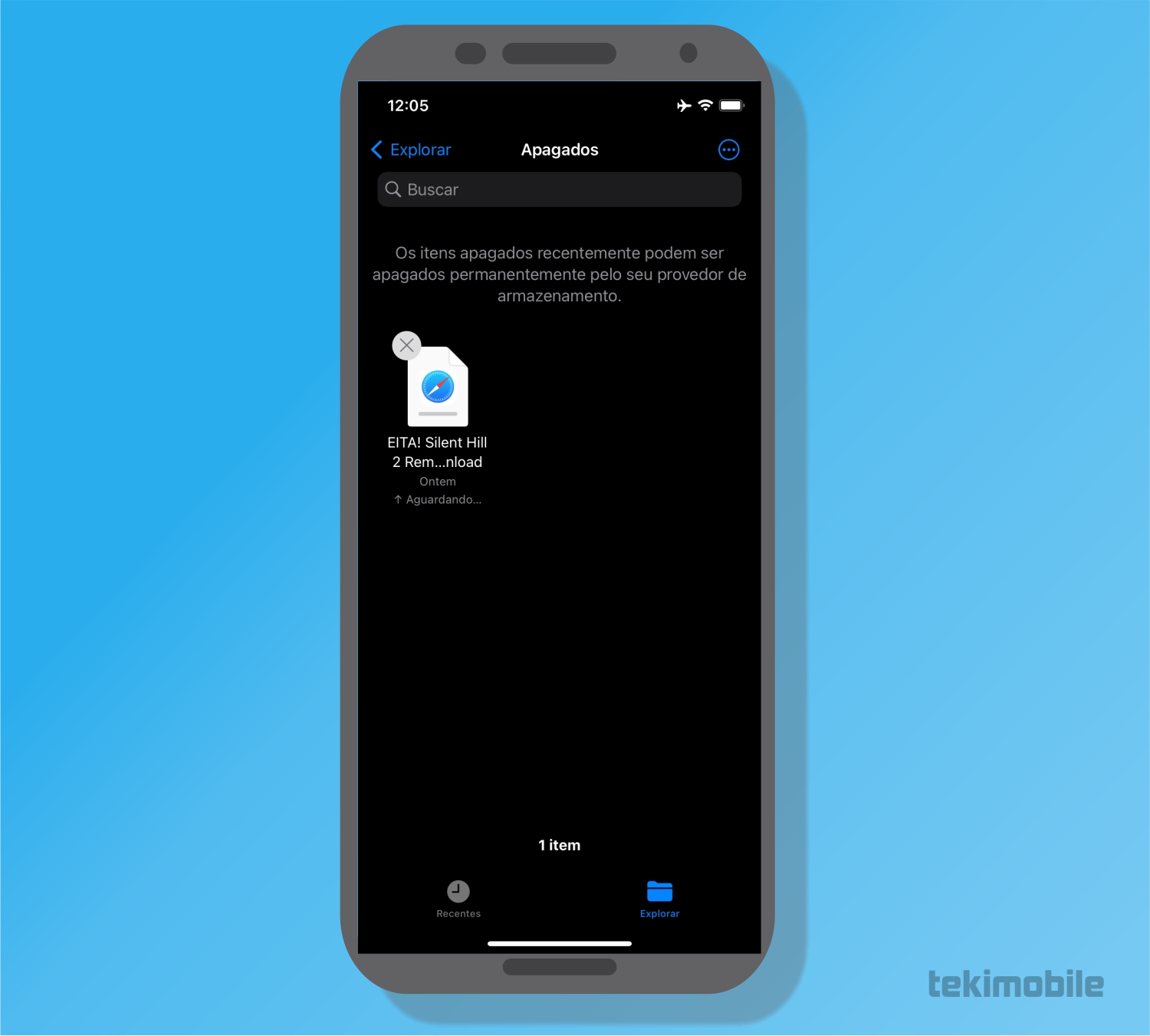 Toque e segure no arquivo - Como recuperar arquivos apagados no iPhone
