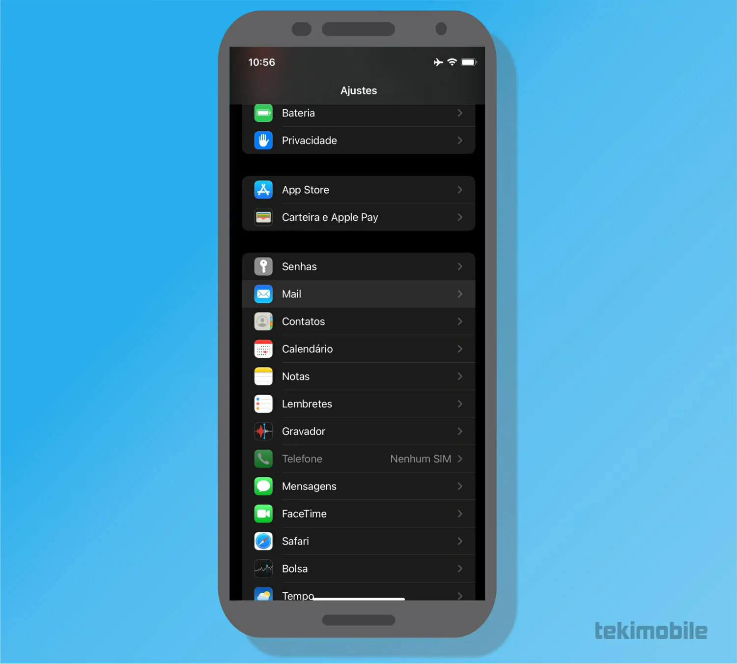 Toque em Email - Como configurar e-mails no iPhone (Gmail, outlook e outros)