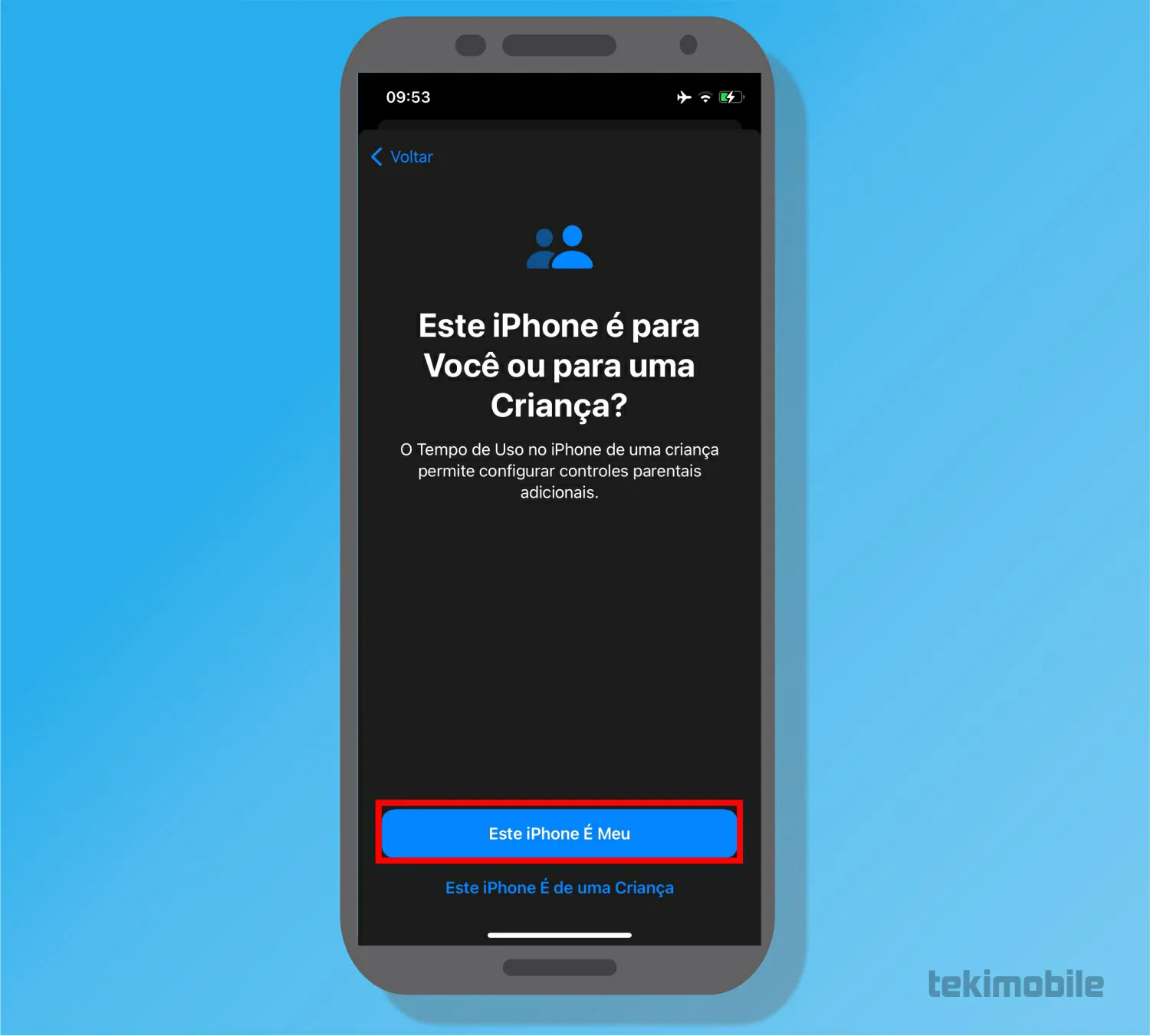 Toque sobre Este telefone é meu - Restrições do iPhone como configurar o controle de pais