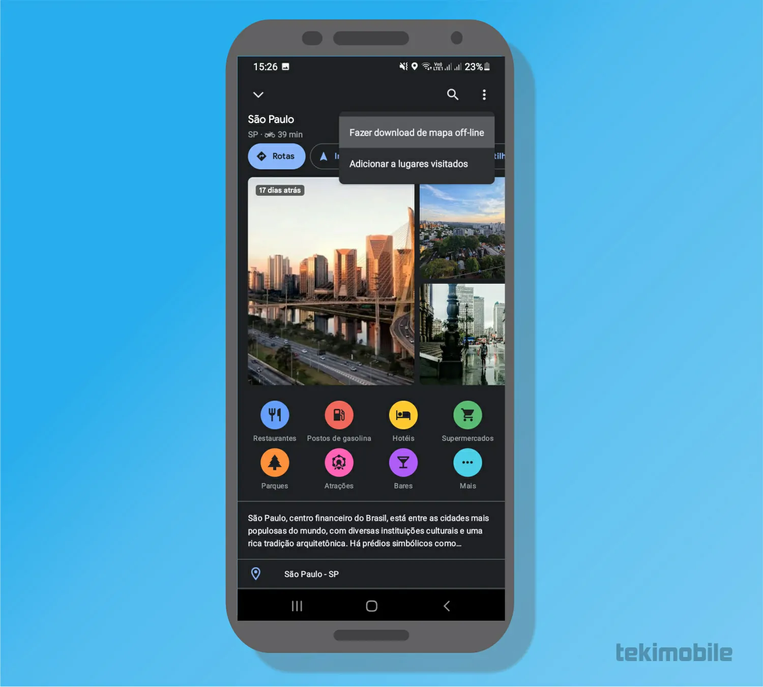 Toque sobre fazer download - Google Maps Como baixar Mapas offline