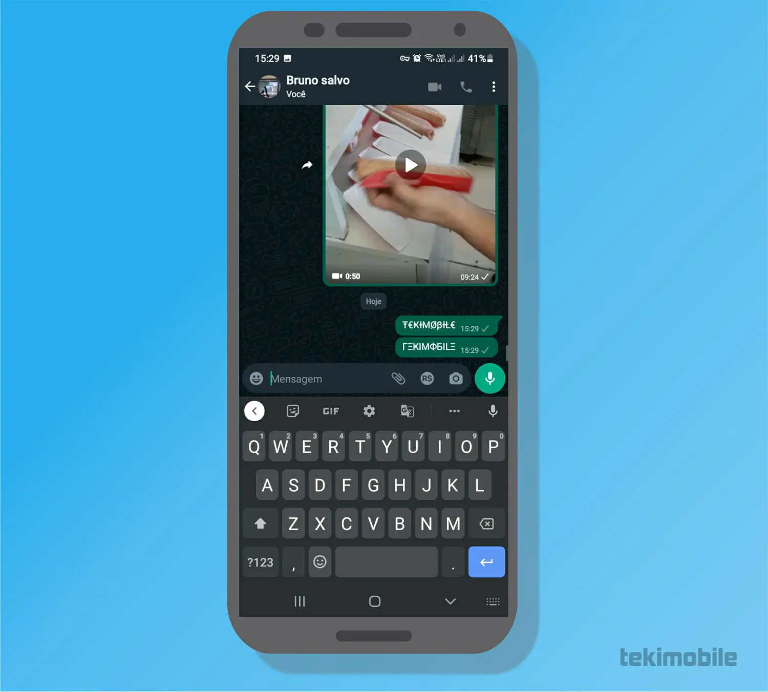 Veja o texto adicionado - Como colocar letras diferentes no Instagram e WhatsApp
