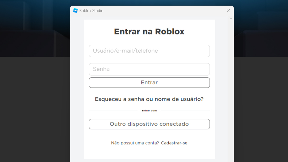Insira os dados corretamente da sua conta Roblox (Imagem: Nalbert/Tekimobile)