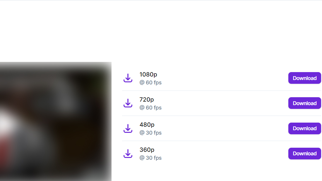 A resolução exibida são as únicas que o streamer disponibilizou