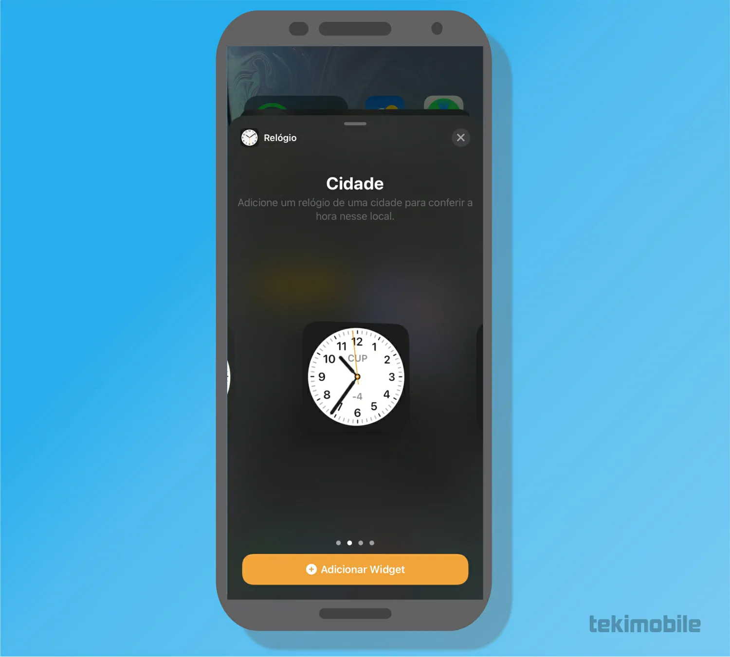 toque sobre adicionar - Como colocar Widgets no iPhone