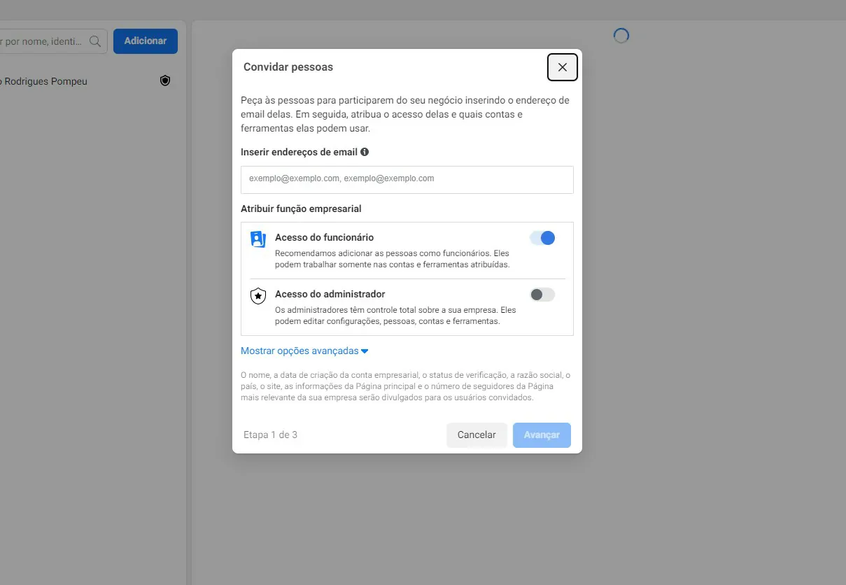 Insira o e-mail - Como acessar o Gerenciador de negócios do Facebook [e para que serve]