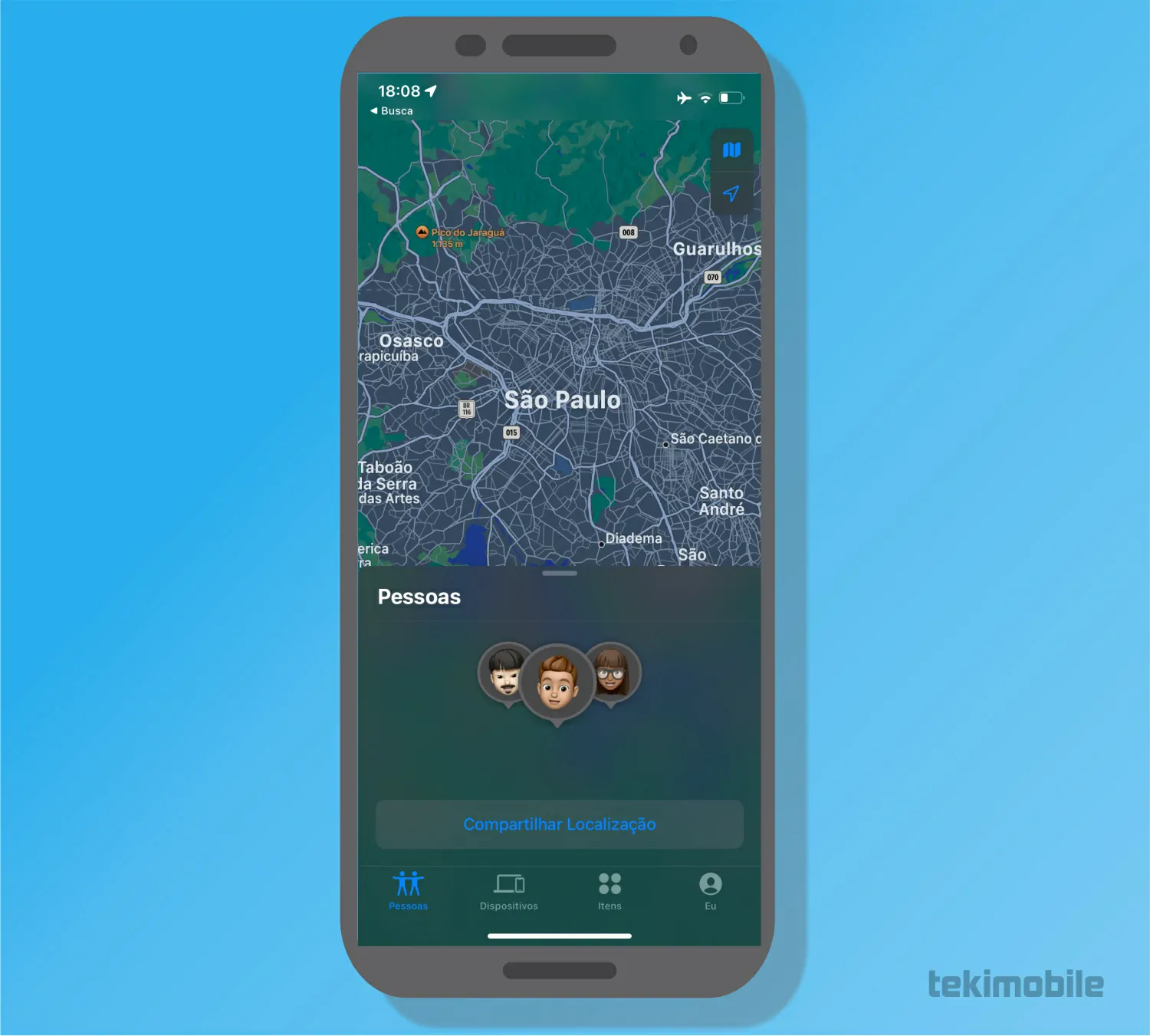 Toque em Compartilhar - Como compartilhar sua localização no iPhone~1