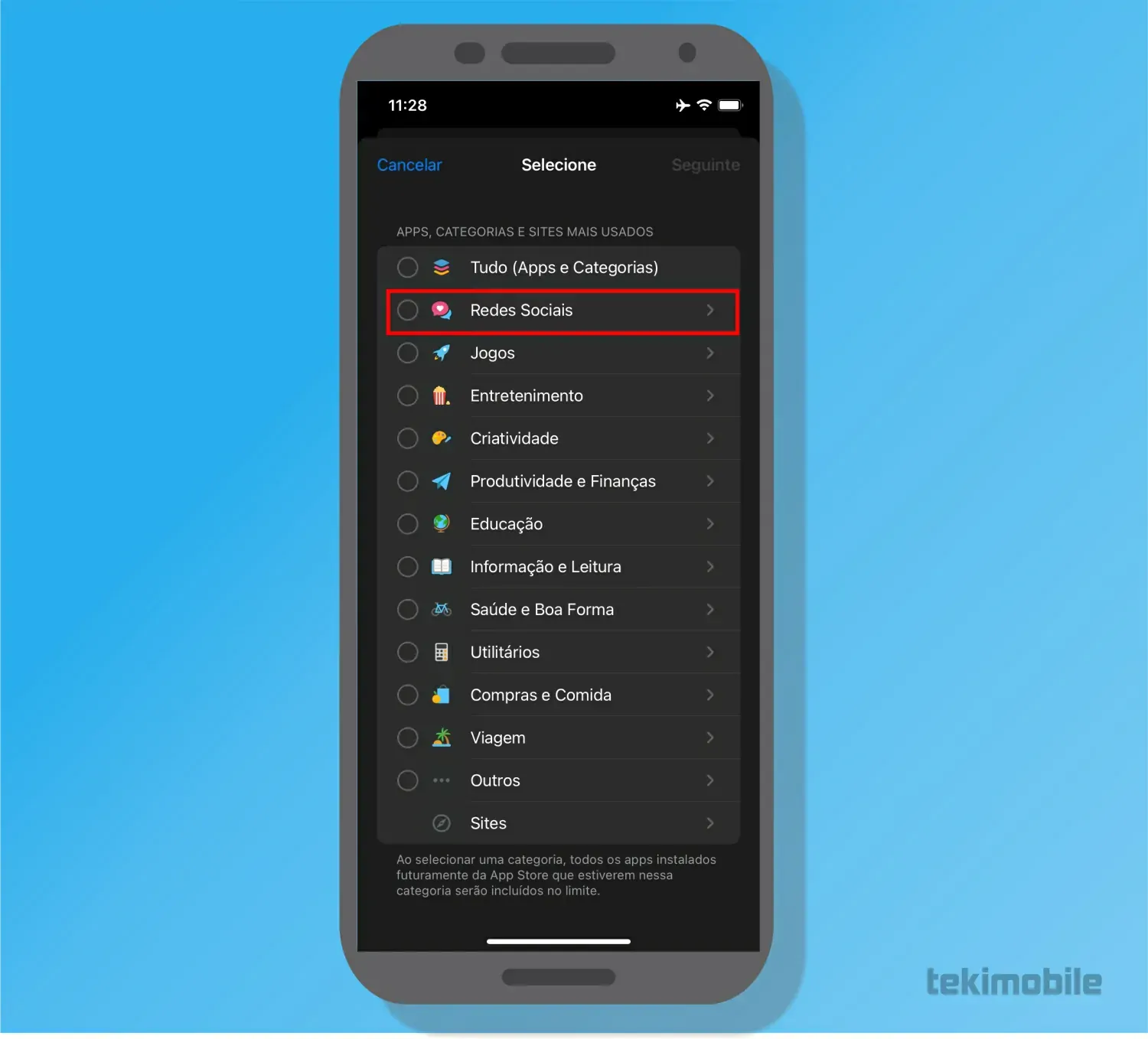 Toque em redes sociais - Como colocar senha no Instagram - Android e iOS