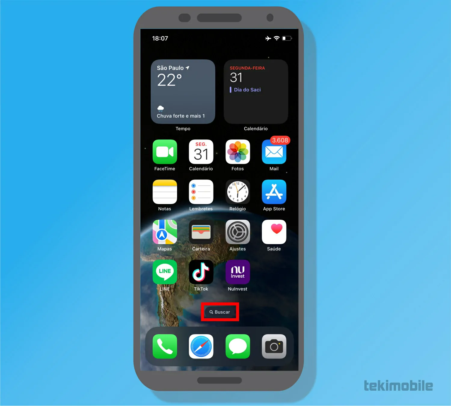 Toque na lupa Buscar - Como compartilhar sua localização no iPhone~1