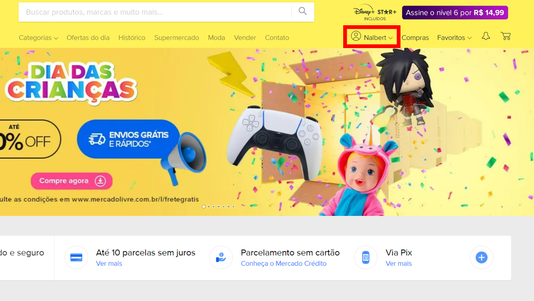 O ícone de usuário está facilmente localizado