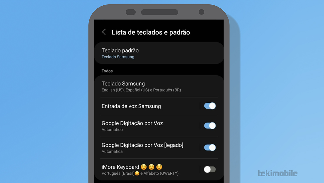 Escolha o teclado correto