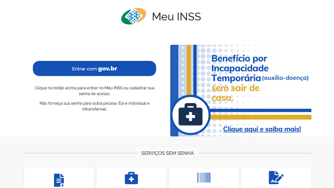 Acesse o site do Meu Inss