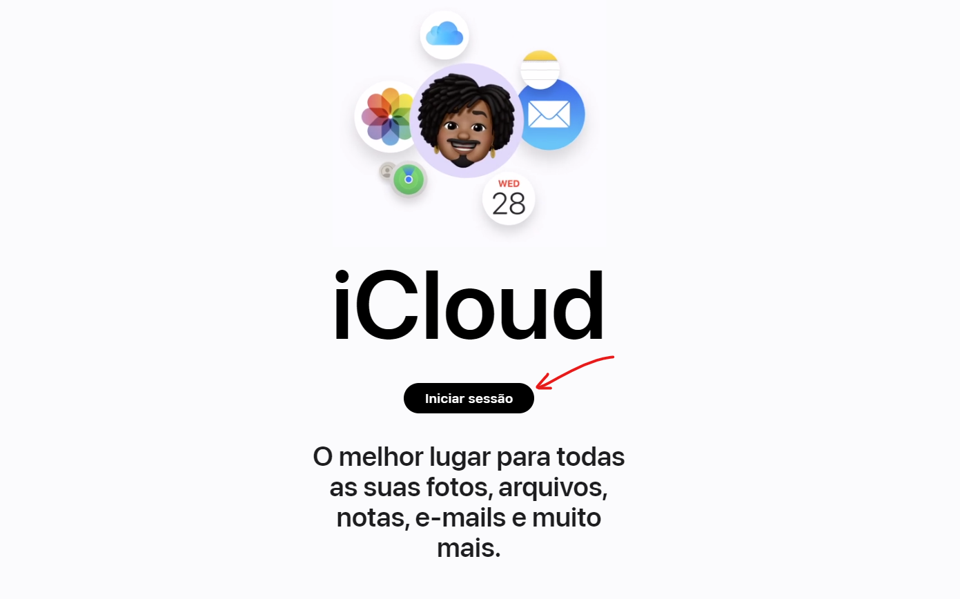 Clique sobre Iniciar sessão - Como formatar ou bloquear iPhone roubado perdido