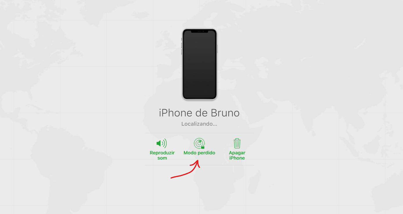 Clique sobre modo perdido - Como formatar ou bloquear iPhone roubado perdido