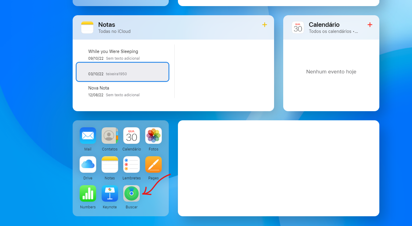 Clique sobre o app buscar - Como formatar ou bloquear iPhone roubado perdido