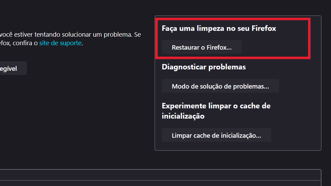 Redefinir firefox