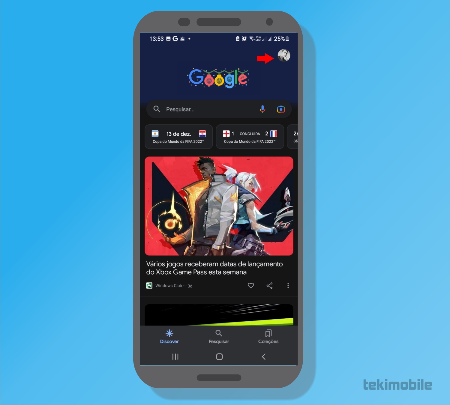 Toque em seu perfil - Google Discover não funciona Veja como resolver