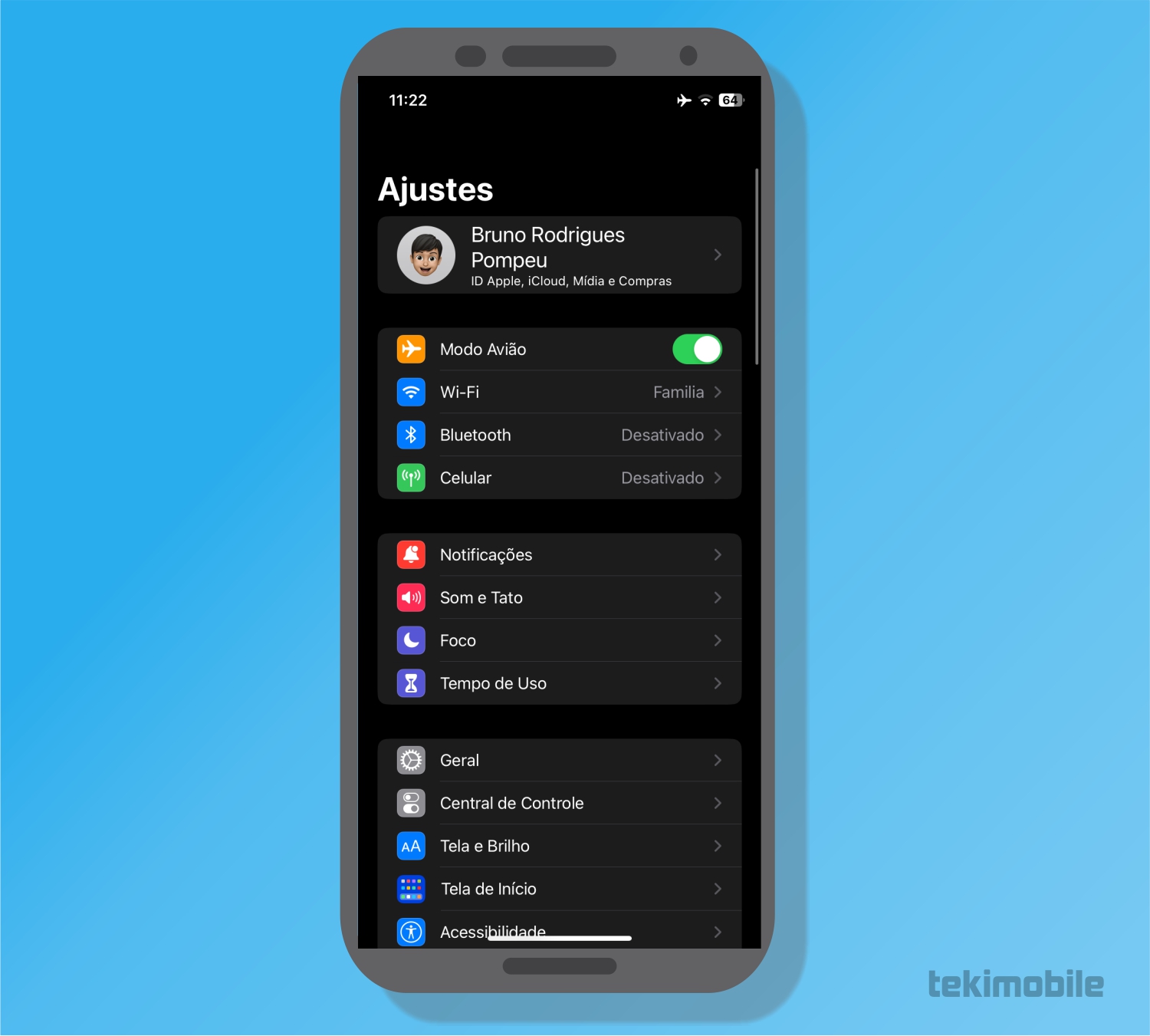 Toque sobre ID Apple - Como restaurar backup em um novo iPhone