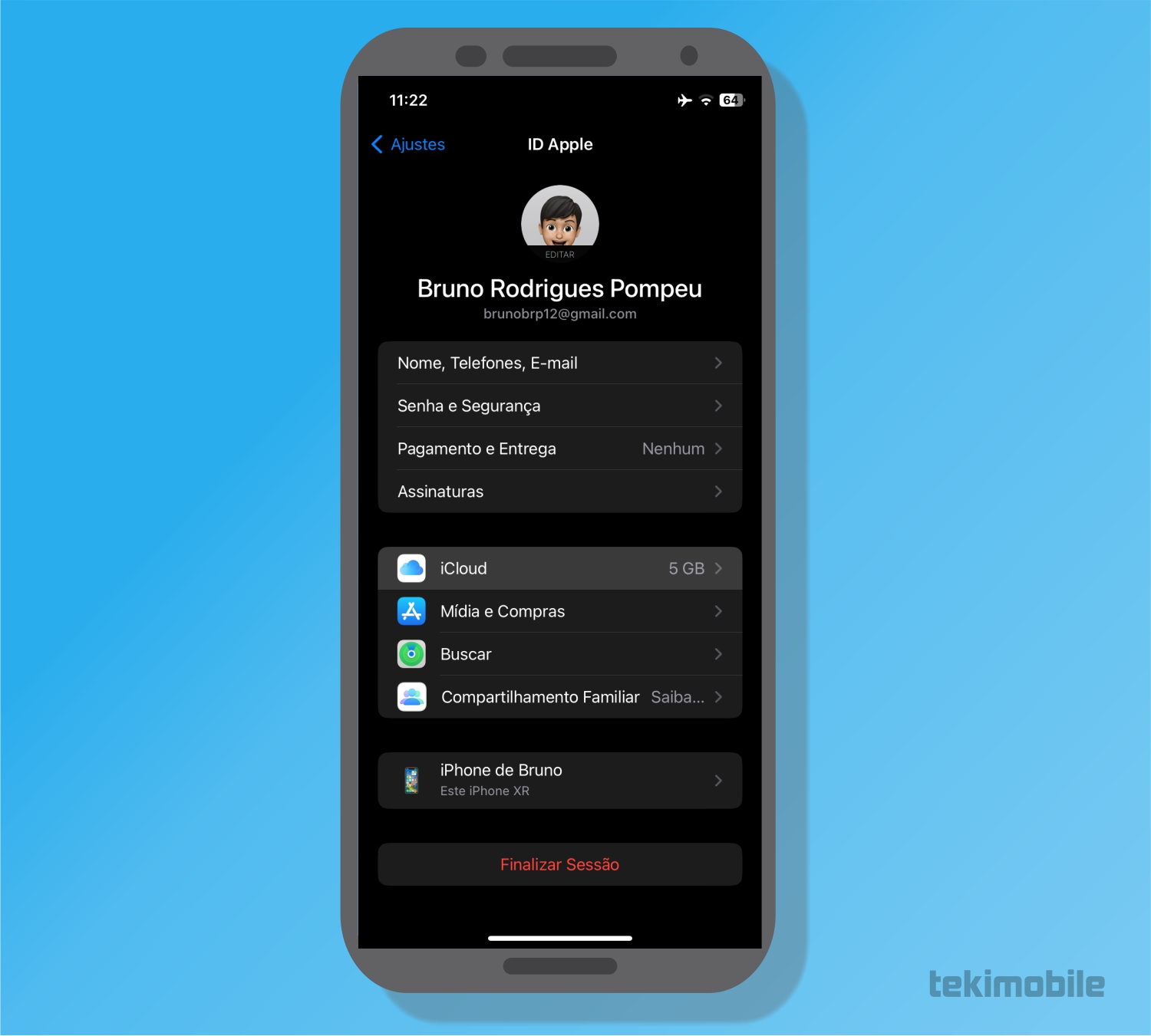 Toque sobre iCloud - Como restaurar backup em um novo iPhone