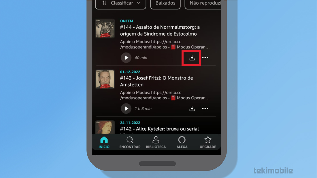 como baixar música no Amazon Music seta