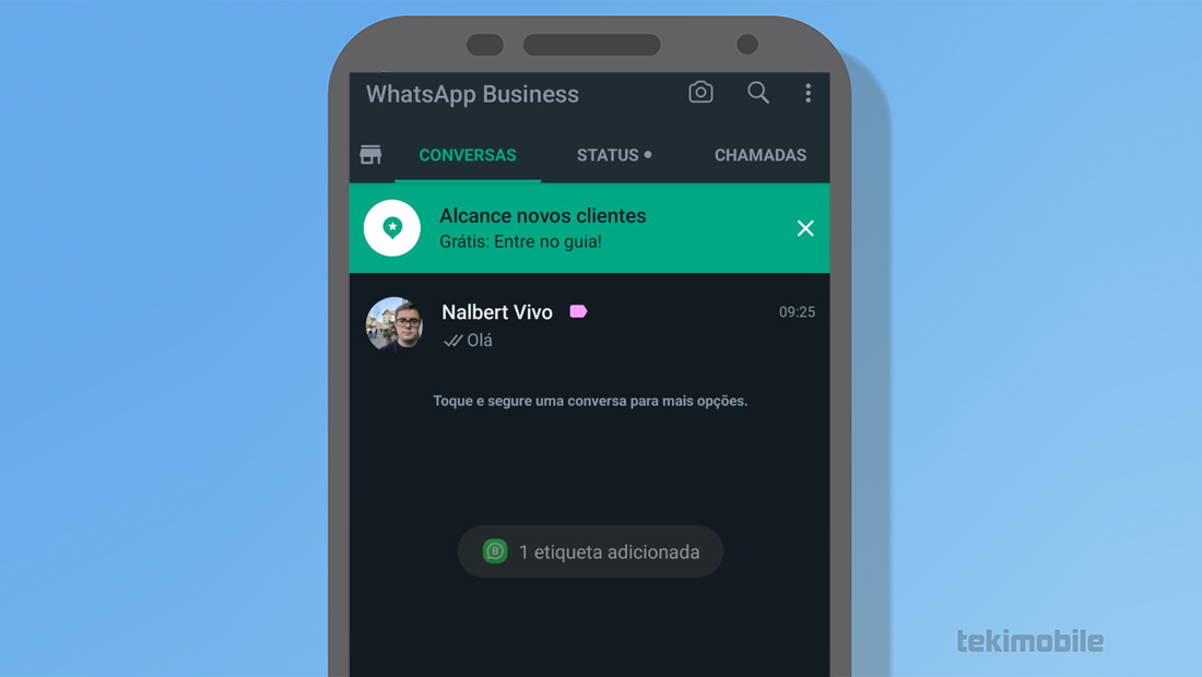 como colocar etiqueta no WhatsApp Business