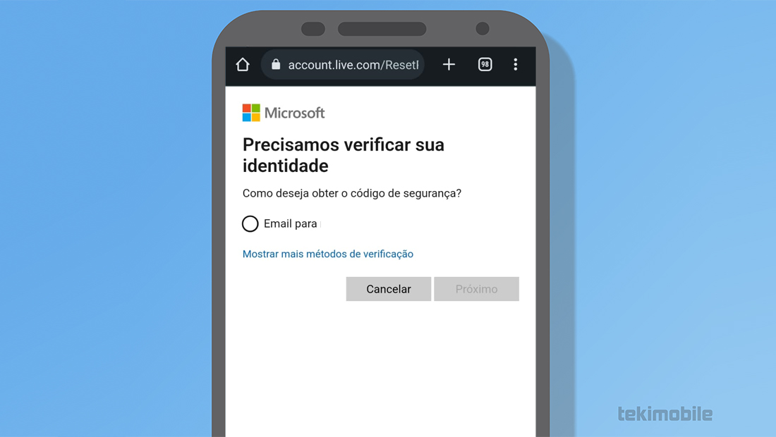 Aprenda como recuperar conta de e-mail hotmail no celular