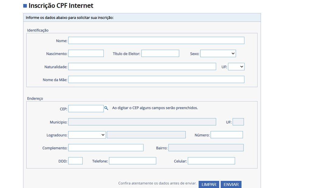 como emitir cpf online