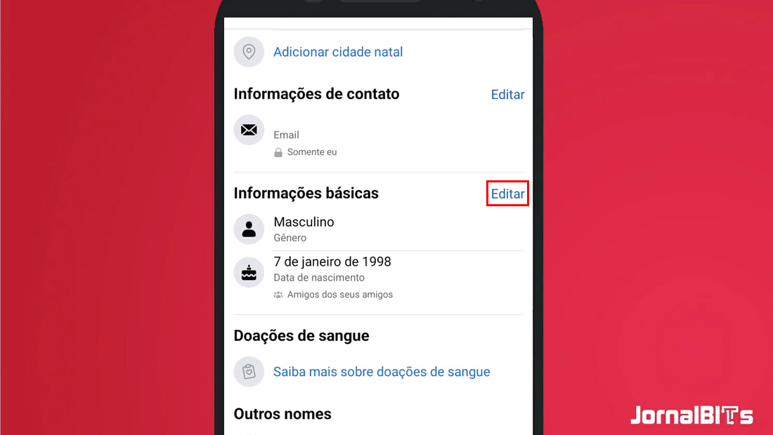 como mudar a data de nascimento no facebook editar