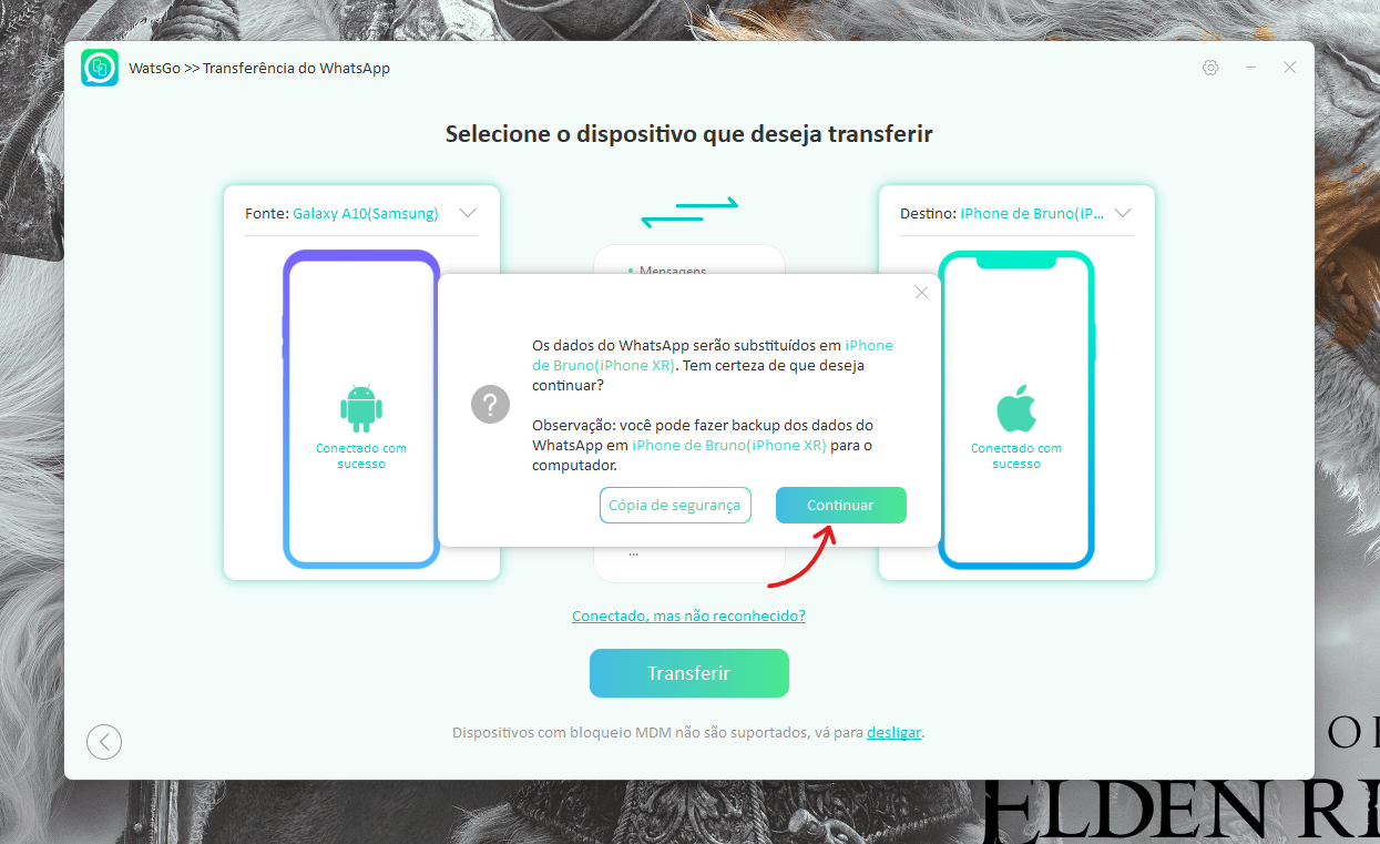 Transferir WhatsApp Android para iPhone 4