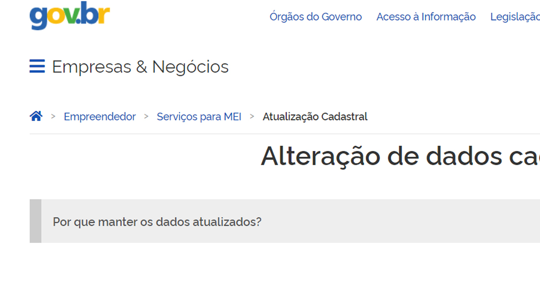 como acessar minha conta no portal do empreendedor alteração