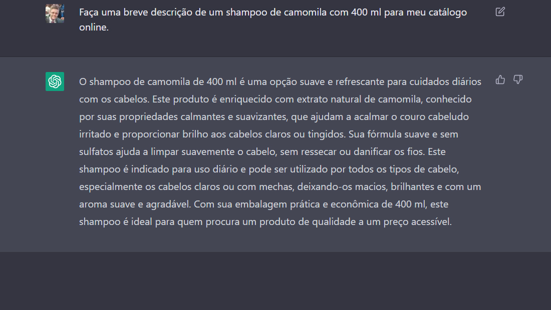 ChatGPT em lojas do WhatsApp Business descrição