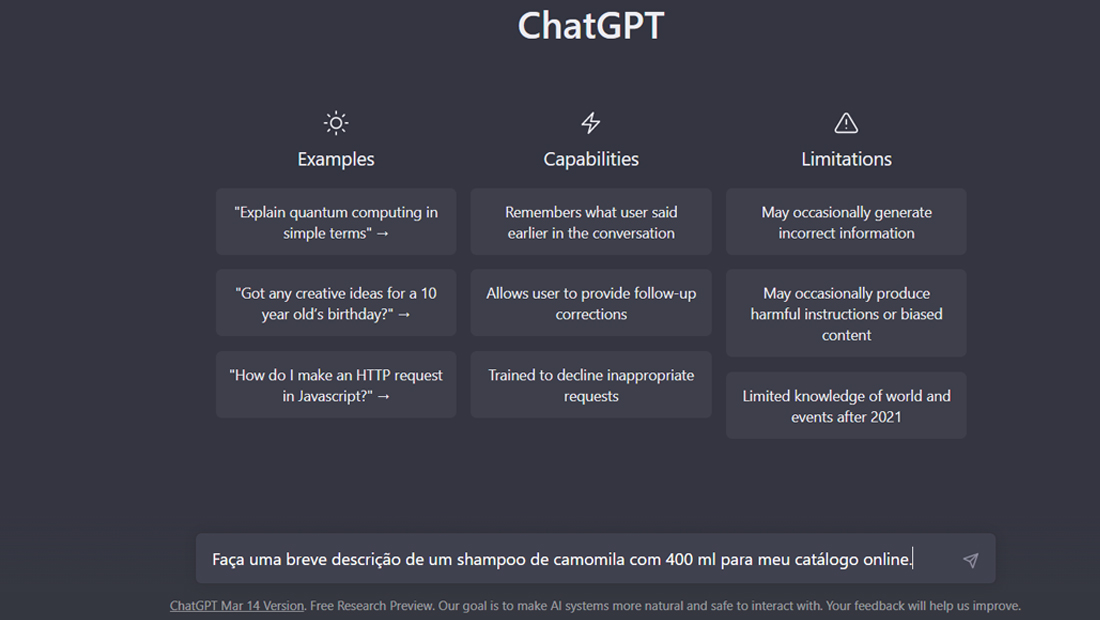 ChatGPT em lojas do WhatsApp Business