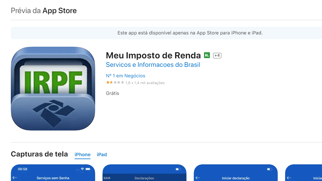 Como baixar o IRPF 2023 no celular ios
