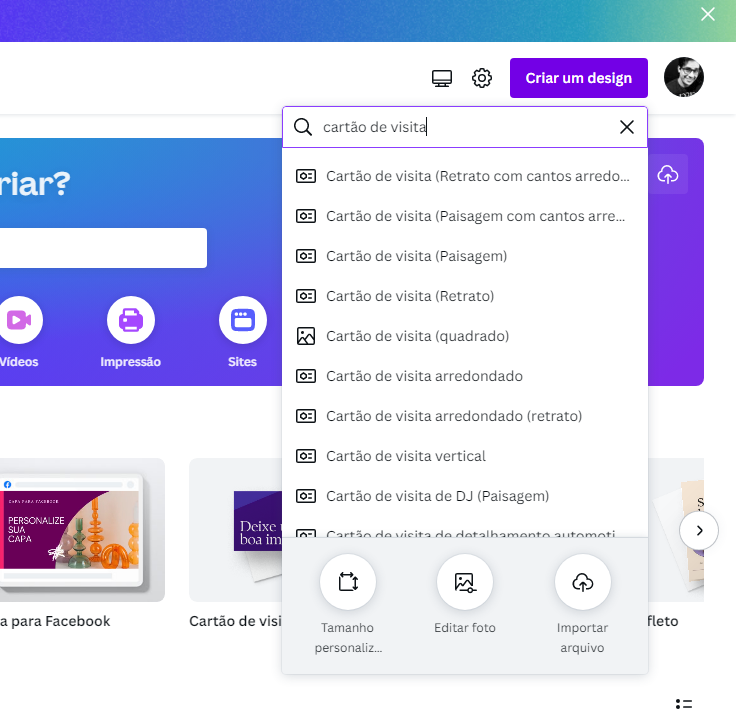 Como criar cartão de visita digital no Canva 1